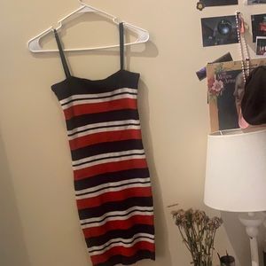 size US SMALL-  blue, white and red stripe tight mini dress